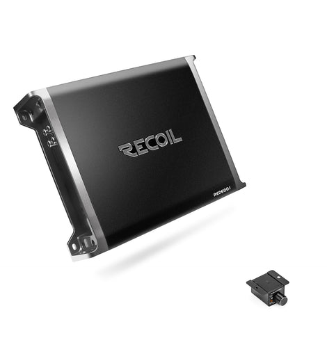 RED600.1 Recoil 1320 Watts Class-D Car Audio Monoblock Subwoofer Amplifier, 1 Ohm Stable, Remote Bass Knob Included