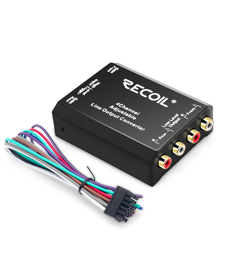 LOC4 - Four Channel Speaker Cable to RCA Adjustable Line Output Converter with Remote Turn On